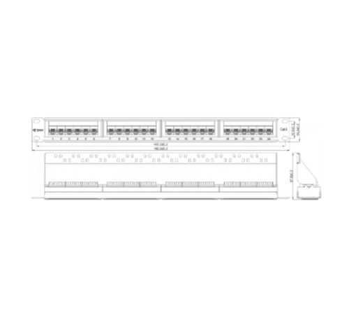 Коммутационная панель SNR, 19" неэкранированная, 1U, 24 порта, cat.6, горизонтальная заделка Коммутационная панель SNR, 19" неэкранированная, 1U, 24 порта, cat.6, горизонтальная заделка