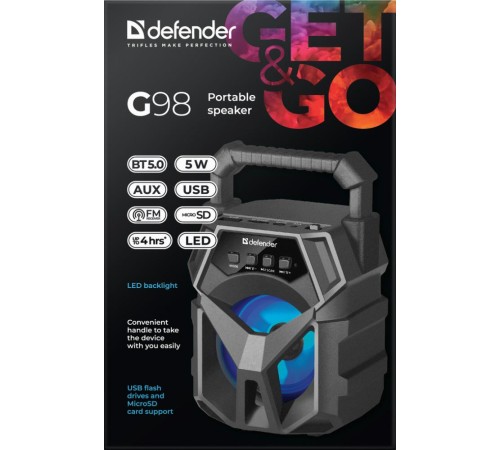 Defender G98 5Вт, Light/BT/FM/TF/USB/AUX