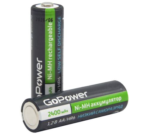 Аккумулятор предзаряженный RTU GoPower HR6 AA BL2 NI-MH 2400mAh (2/20/240) блистер (2 шт.) Аккумулятор предзаряженный RTU GoPower HR6 AA (00-00018320)