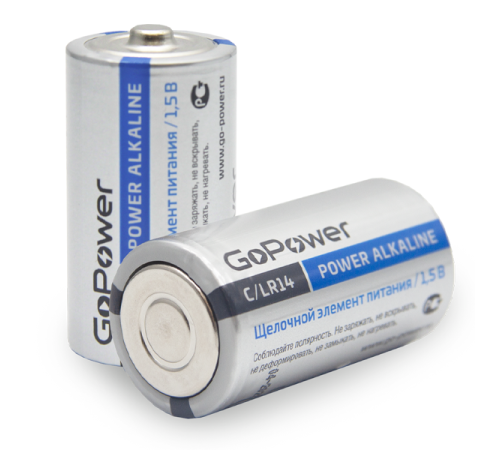Батарейка GoPower LR14 C BL2 Alkaline 1.5V (2/12/192) блистер (2 шт.) Батарейка GoPower LR14 C (00-00017861)