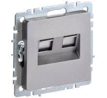 IEK BR-KT20-O-1-K46 BRITE Роз. двойная RJ11+RJ45 кат.5E РК/Т12-БрС сталь