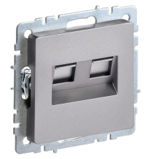 IEK BR-KT20-O-1-K46 BRITE Роз. двойная RJ11+RJ45 кат.5E РК/Т12-БрС сталь
