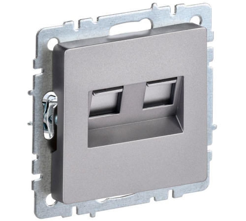 IEK BR-KT20-O-1-K46 BRITE Роз. двойная RJ11+RJ45 кат.5E РК/Т12-БрС сталь