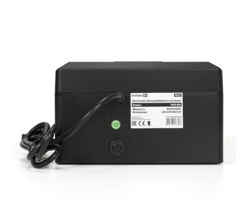 Exegate EX293854RUS ИБП ExeGate NEO NNB-800.LED.AVR.8SH.CH <800VA/480W, LED, AVR, 8*Schuko, 4*USB-порта для зарядки, Black>