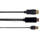 Кабель-переходник HDMI(M) +USB---> DP(M)  4K*60Hz 1.8M, VCOM <CG599AC-1.8M> Кабель-переходник VCOM USB Type-A M+HDMI M/DisplayPort M (CG599AC-1.8M)