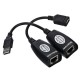 Telecom Адаптер-удлинитель USB-AMAF/RJ45, по витой паре до 45m <TU824> [6926123510322]