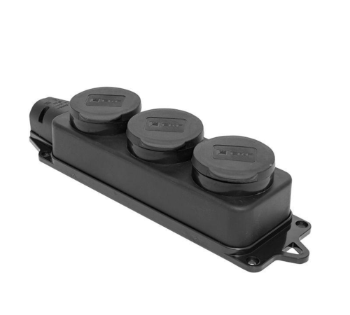 EKF RPS-015-16-230-44 Розетка трехместная с защит. крышками каучуковая 230В 2P+PE 16A IP44 EKF PROxima EKF RPS-015-16-230-44 Розетка трехместная с защит. крышками каучуковая 230В 2P+PE 16A IP44 EKF PROxima