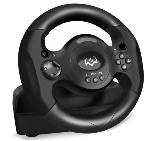 Руль SVEN GC-W300 (педали, вибро, лепестки, D-pad, 10 кл, резин. вставки, PC, цифр. и аналог.) SVEN GC-W300 (SV-017934)