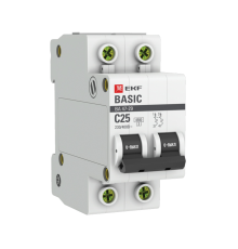 EKF mcb4729-2-25C Автоматический выключатель 2P 25А (C) 4,5кА ВА 47-29 EKF Basic