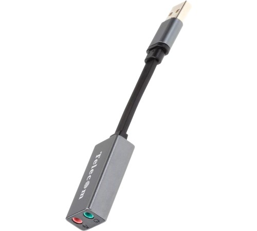 Переходник USB2.0-->audio Telecom 0.1m (TA313U) VCOM Адаптер Telecom USB 2.0 Type C M/2 x Jack 3.5 mm F (TA313U)