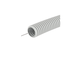 Труба гофрированная ПВХ 40 мм с протяжкой тяжелая серая (20м) DKC 91540