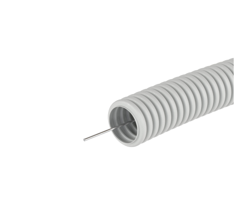 Труба гофрированная ПВХ 40 мм с протяжкой тяжелая серая (20м) DKC 91540