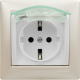 Valena Розетка 2К+З нем. ст. с крышкой с защ. шт. IP44, белый Legrand 774220