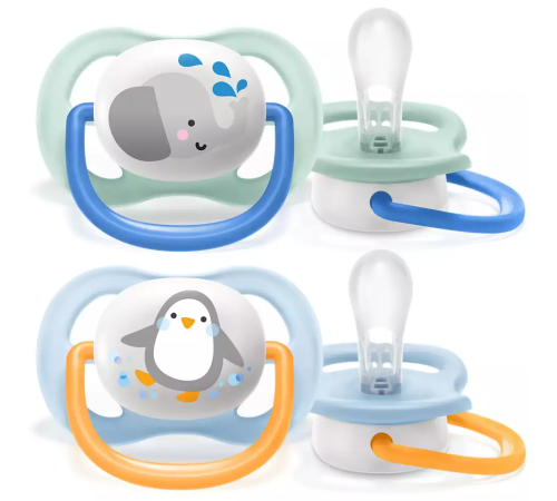 Соска-пустышка Philips Avent SCF080/05 Слон/Пингвин, 0-6 мес, 2 шт, для мальчиков Philips SCF080/05