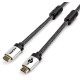 Кабель HDMI 1 м (HIGH speed, Metal gold, в чулке, в пакете) ATcom HDMI (m) - HDMI (m) 1м (AT3780)