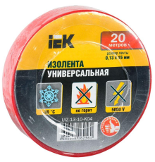Iek UIZ-13-10-K04 Изолента 0,13х15 мм красная 20 метров ИЭК