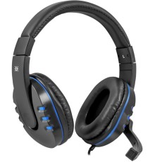 Наушники с микрофоном Defender Warhead G-160 черный/синий 2.5м накладные оголовье (64118)