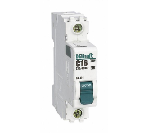 Выключатель автоматический модульный 1п C 16А 4.5кА ВА-101 DEKraft 11054DEK