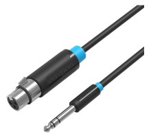 Кабель Vention аудио Jack 6.5 M/XLR F - 1.5м Кабель Vention jack 6.5 mm(m)/XLR(f) - 1.5 м (BBEBG)
