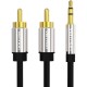 Кабель Vention аудио Jack 3,5 mm M/2RCA M - 1,5м Черный Кабель Vention 2RCA(m)/mini jack 3.5 mm(m) - 1.5 м (P550AC150-S)