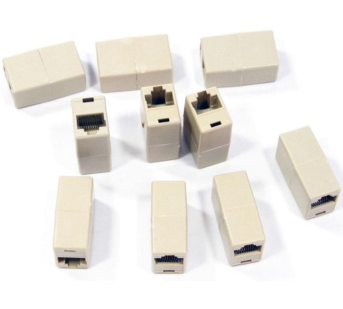 VCOM VTE7713-1/10 Модуль RJ-45 - RJ-45 проходной, кат. 5e (10 шт. в уп-ке), блистер [693751088607]