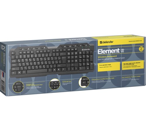 Defender Беспроводная клавиатура Element HB-195 RU,черный,мультимедиа Defender Element HB-195 (45195)