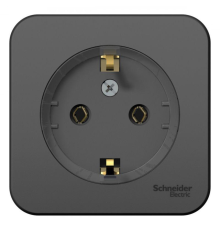 Systeme electric BLNRA110116 BLANCA О/У РОЗЕТКА с заземлением без штор.,(КОМПАКТ) ИЗОЛ.ПЛ.16А, 250В,АНТРАЦИТ