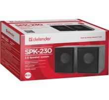 Колонки Defender SPK 230 2.0 черный 4Вт портативные
