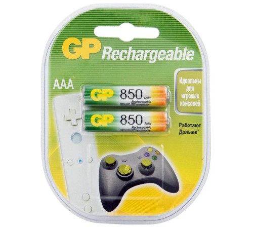 Перезаряжаемые аккумуляторы GP 85AAAHC AAA, емкость 850 мАч - 2 шт. в клемшеле GP 4891199061431