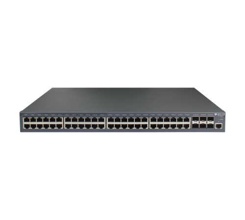Управляемый коммутатор уровня 3 BDCOM S3900-48T6X, 48x 10/100/1000Base-T, 6x 1/10GE SFP+, Hot Swap БП 1+1, в комплекте 1x PSU ~220VAC