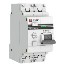 EKF DA32-25-30-pro Дифференциальный автомат АД-32 1P+N 25А/30мА (хар. C, AC, электронный, защита 270В) 4,5кА EKF PROxima