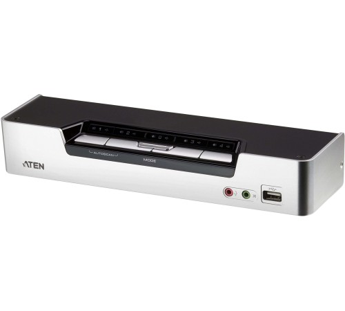 Переключатель, электрон., KVM+Audio+USB 2.0,  1 user USB+HDMI =>  4 cpu USB+HDMI, соШнур. USB 2х1.8м., настол., исп.стандарт, без OSD, некаскад.. ATEN CS1794