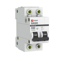 EKF mcb4729-2-63C Автоматический выключатель 2P 63А (C) 4,5кА ВА 47-29 EKF Basic