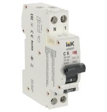 IEK AR-B06S-1N-C06C030 ARMAT АВДТ B06S 1P+NP C6 30мА тип AC (18мм)