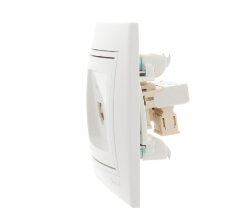 Розетка компьютерная + телефонная 2-м СП Mira RJ45 + RJ11 бел./бел. LEZARD 701-0202-143