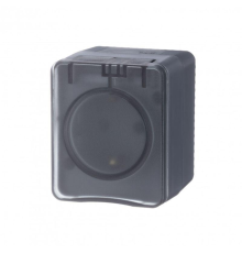 Systeme electric ATN544045 AtlasDesign Profi54 розетка с заземлением со шторками IP54 16А 250B, АНТРАЦИТ, Россия