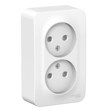 Systeme electric BLNRA001211 BLANCA О/У РОЗЕТКА двойная без заземл. со шт. ИЗОЛ.ПЛ.,16А, 250В, БЕЛЫЙ