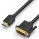 Кабель Vention HDMI 19M/DVI-D Dual link 25M - 3 м. Vention HDMI (m) - DVI-D (m) 3м (ABFBI)
