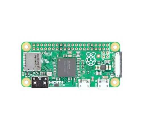 Raspberry Pi Zero 1GHz single-core CPU, 512MB RAM, Mini HDMI port, Micro USB OTG port, Micro USB power, HAT-compatible 40-pin header, Composite video and reset headers, 
CSI camera connector (v1.3 only)(MBZ)