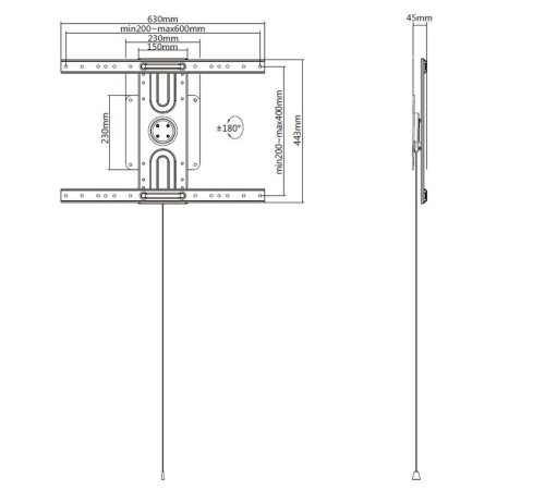 Digis DSM-P5664-Flip {37"-70" 50 кг 200x200, 400x200, 300x300, 400x400, 600x400}