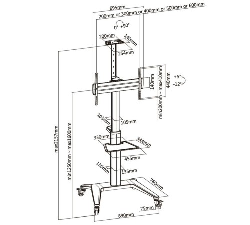 Digis DSM-P764C {34"-70" 70 кг 200x200, 400x200, 300x300, 400x400, 600x400}