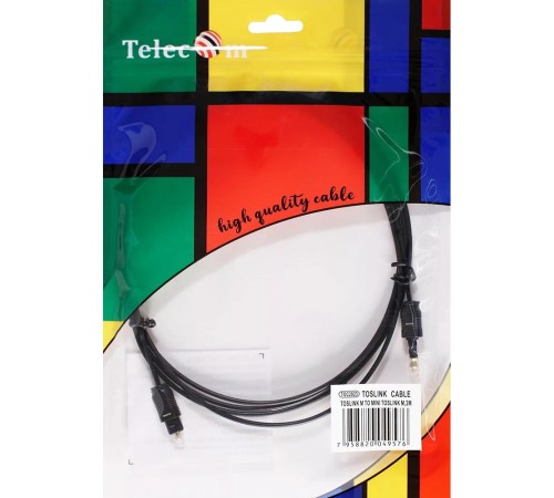 Оптический кабель (Toslink)-M -- >(Toslink)-miniM ,2m, Telecom <TOC2023-2M> VCOM Кабель Telecom Toslink (m)/Toslink mini (m) - 2 м (TOC2023-2M)