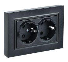 IEK BR-R21-16-K02-F BRITE Роз. 2-я с з/к без з/ш 16А в сб. РС12-3-БрЧ черн.