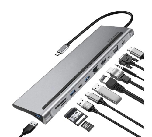 Мультифункциональная док-станция Vention USB Type C 11 в 1 Мультифункциональная док-станция Vention USB Type (THTHC)