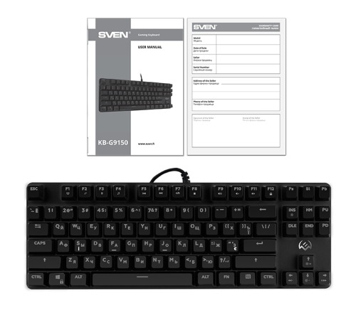 Механическая игровая клавиатура SVEN KB-G9150 (87кл., 12 Fn функций, подсветка) SVEN KB-G9150 (SV-017651) Механическая игровая клавиатура SVEN KB-G9150 (87кл., 12 Fn функций, подсветка) SVEN KB-G9150 (SV-017651)