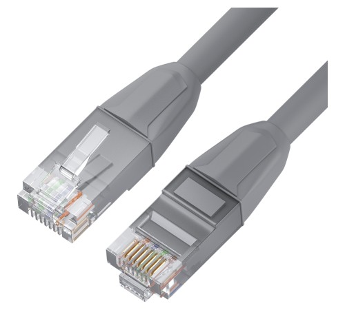 GCR Патч-корд прямой 7.5m LSZH UTP кат.6, серый, 24 AWG, литой без фиксатора, ethernet high speed, RJ45, T568B, GCR-52753 Greenconnect GCR-52753