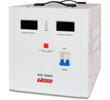 Стабилизатор POWERMAN AVS 15000D, ступенчатый регулятор, цифровые индикаторы уровней напряжения, 15 KВА, 140-260В, максимальный входной ток 80А, клеммная колодка, IP-20, напольный,  410мм х 280мм х 310мм, 24.7 кг. POWERMAN AVS 15000D
