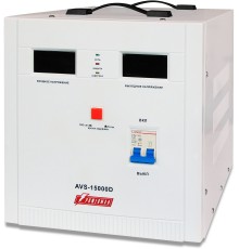 Стабилизатор POWERMAN AVS 15000D, ступенчатый регулятор, цифровые индикаторы уровней напряжения, 15 KВА, 140-260В, максимальный входной ток 80А, клеммная колодка, IP-20, напольный,  410мм х 280мм х 310мм, 24.7 кг. POWERMAN AVS 15000D