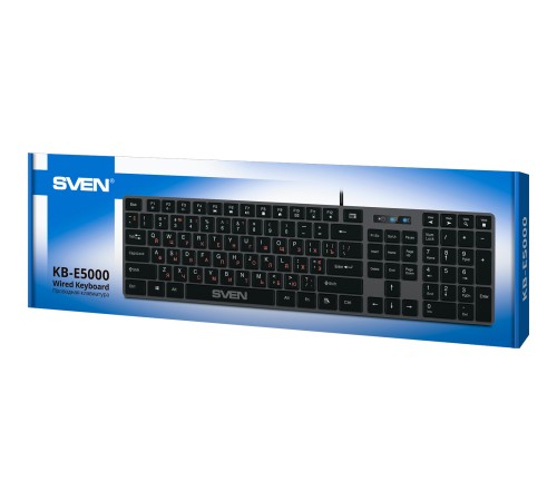 Клавиатура SVEN KB-E5000 серый металлик (109 кл.+12Fn) Sven SV-020545