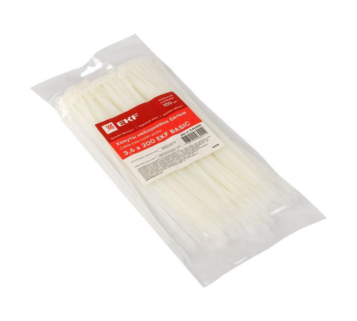 EKF plc-c-3.6x200 Хомут нейлоновый (3,6х200) (100шт.) EKF Basic